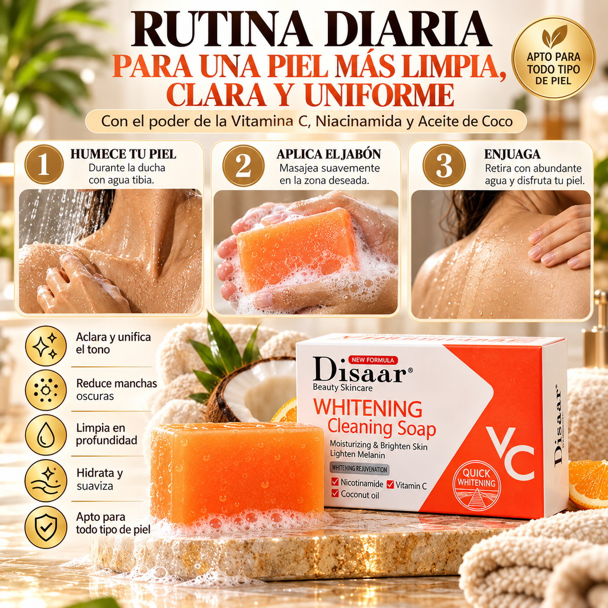 Jabón Limpiador Blanqueador Vitamina C