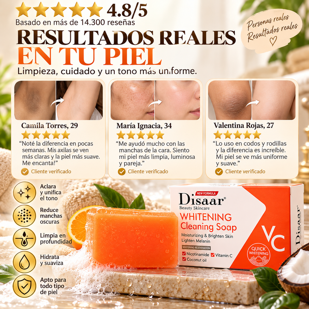 Jabón Limpiador Blanqueador Vitamina C