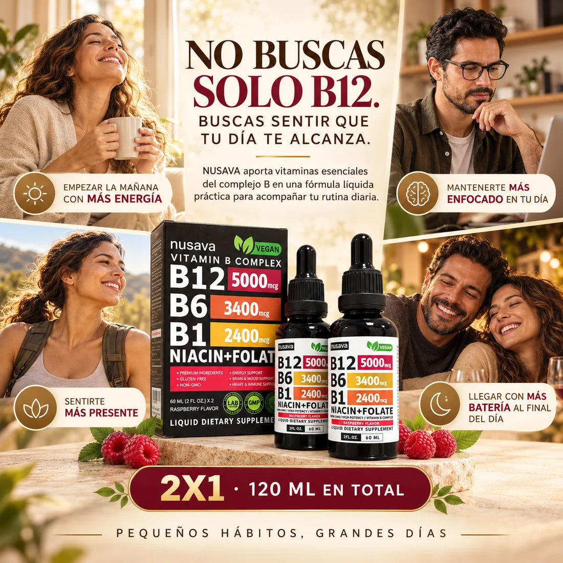 Nusava® Complejo de Vitamina B — B12 + B6 + B1 120ml