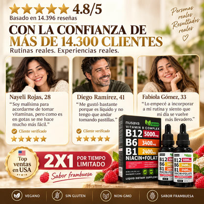 Nusava® Complejo de Vitamina B — B12 + B6 + B1 120ml
