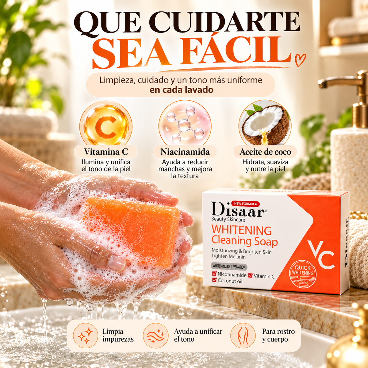 Jabón Limpiador Blanqueador Vitamina C