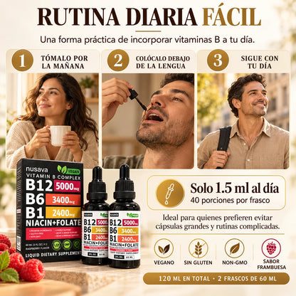 Nusava® Complejo de Vitamina B — B12 + B6 + B1 120ml