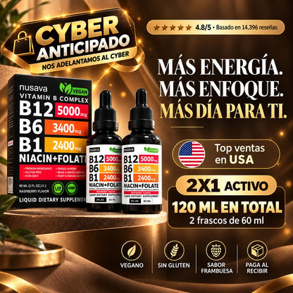 Nusava® Complejo de Vitamina B — B12 + B6 + B1 120ml